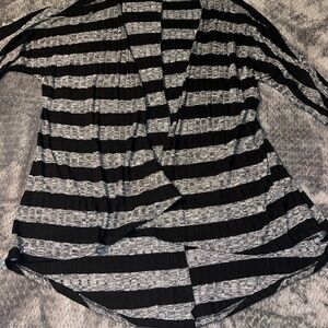 LuLaRoe Black and Gray Striped Cardigan